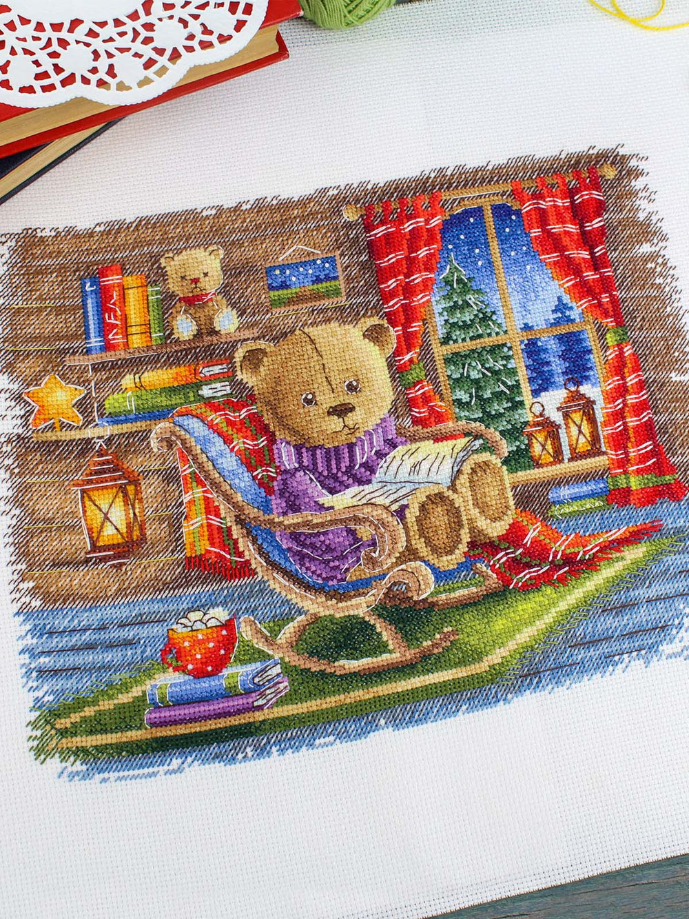 Kit de Punto de Cruz MP Studia SNV-926 – With a Favorite Book