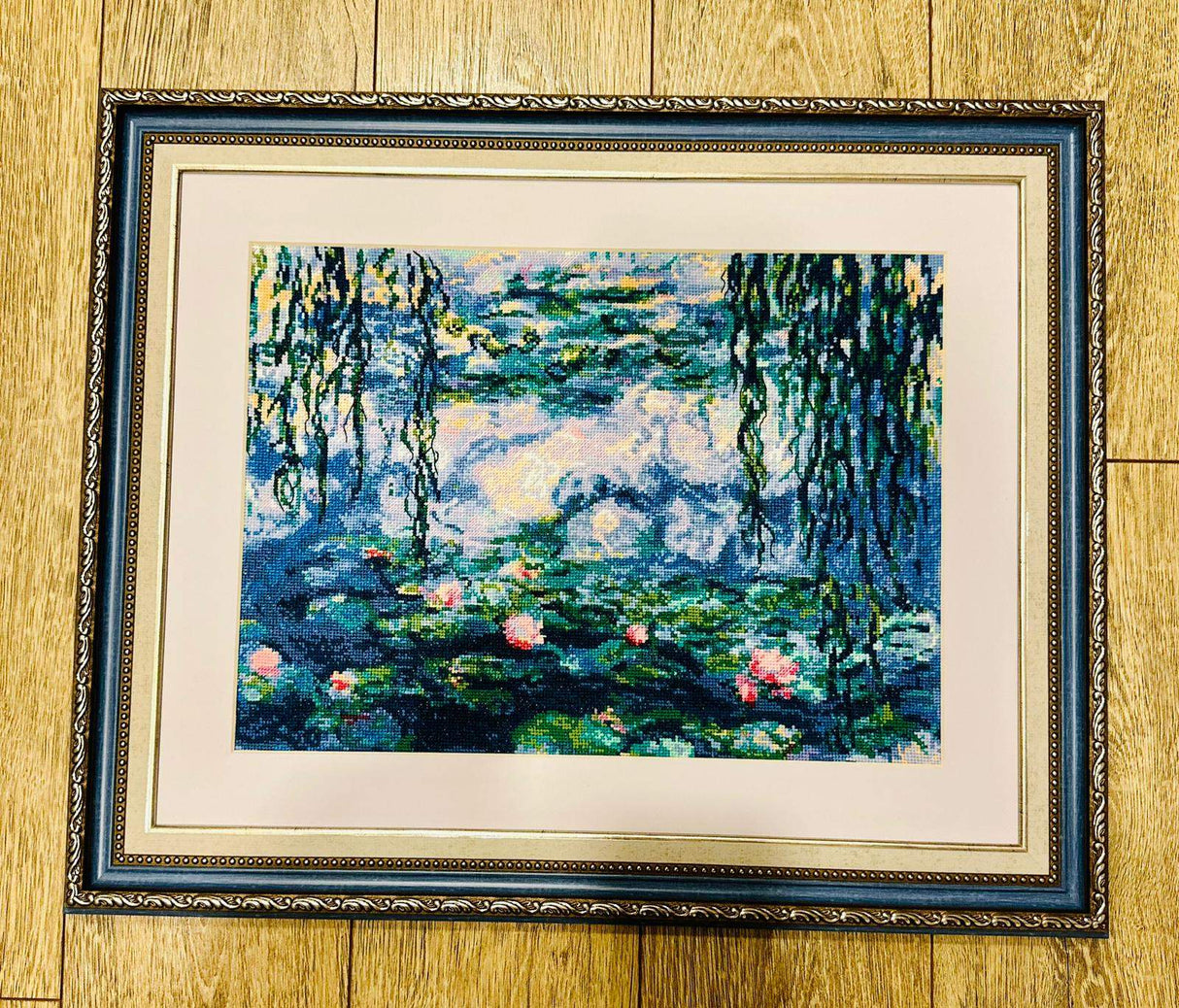 Kit de broderie au point de croix - "Nymphéas d'après le tableau de C. Monet" - Riolis 2034