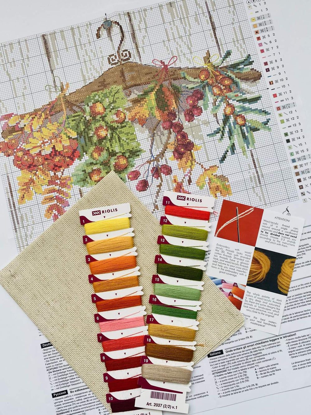 Cross Stitch Embroidery Kit - "Gifts of Autumn" - Riolis 2037