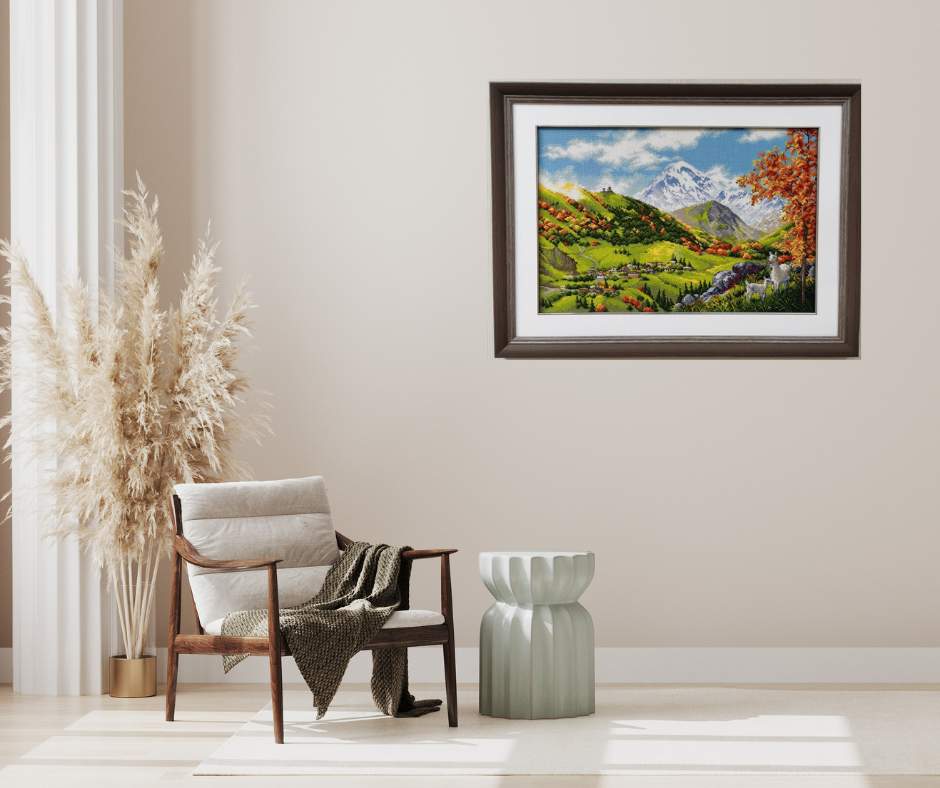 Cross Stitch Kit - "Mountain Village" - Riolis 2072