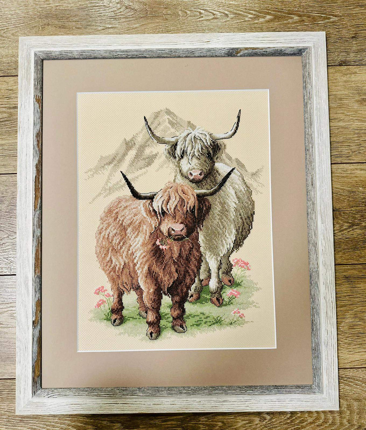 Kit de Bordado de Punto de Cruz - "Highland Buddies" - Riolis 2090