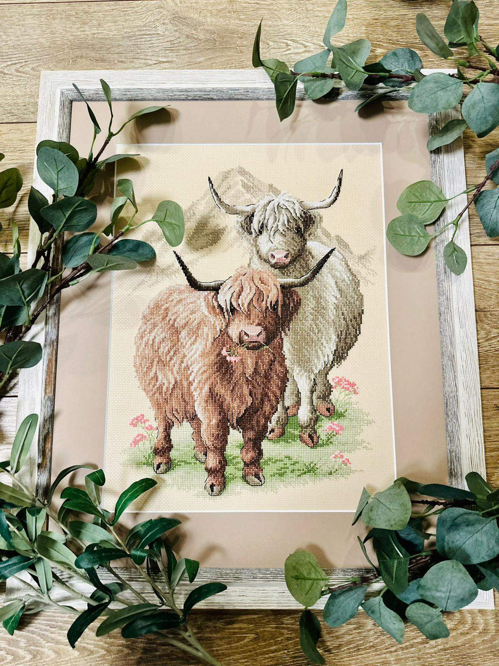 Kit de Bordado de Punto de Cruz - "Highland Buddies" - Riolis 2090