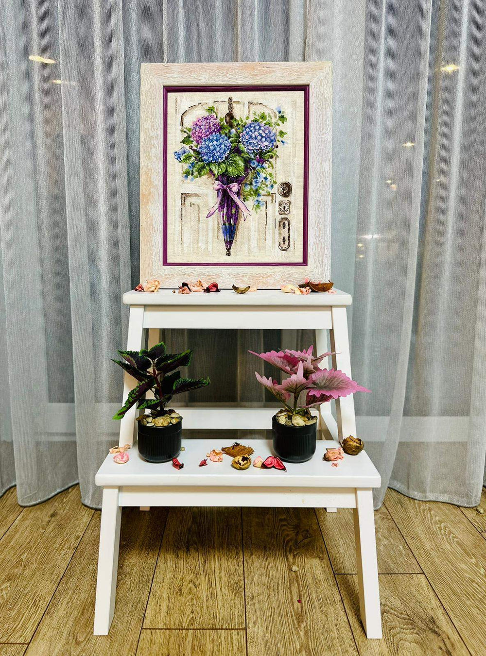 Kit au point de croix - "Couronne avec parapluie" - Riolis 2087