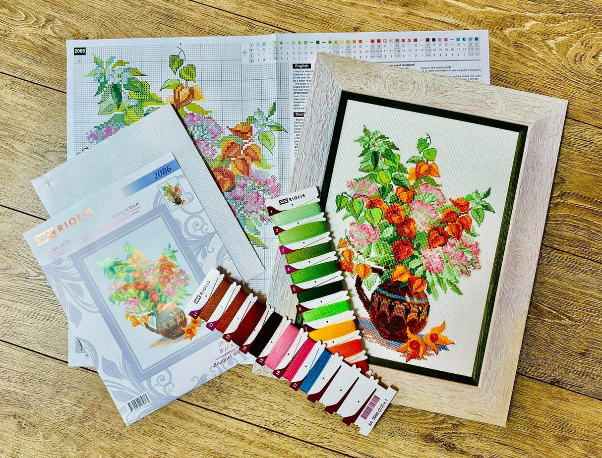 Kit de point de croix Riolis - Bouquet avec Physalis, 2086
