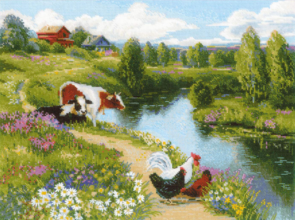Cross Stitch Kit - "By the River" - Riolis 2101 (Discontinued)