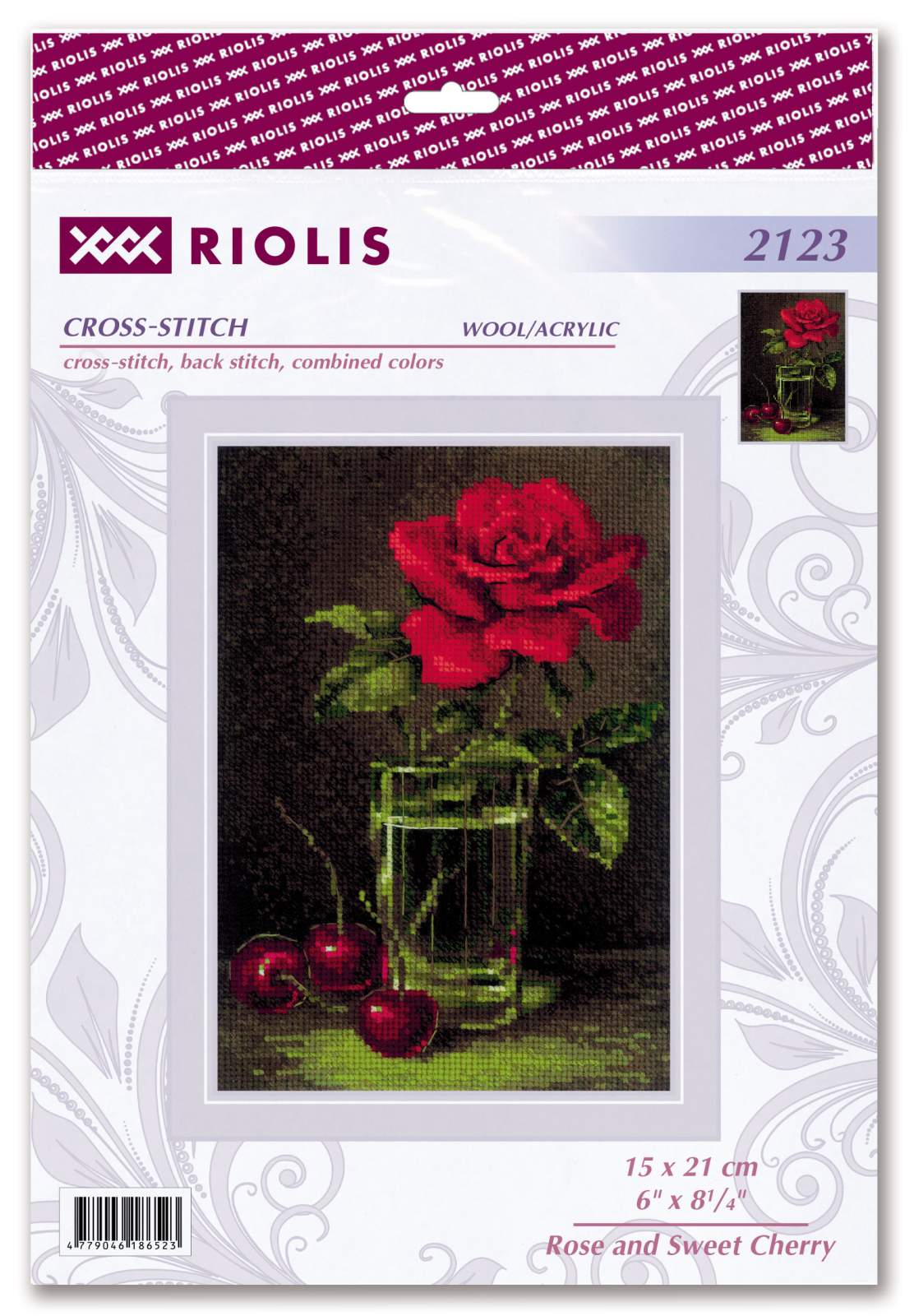 Kit de point de croix "Rose et cerise douce" Riolis 2123