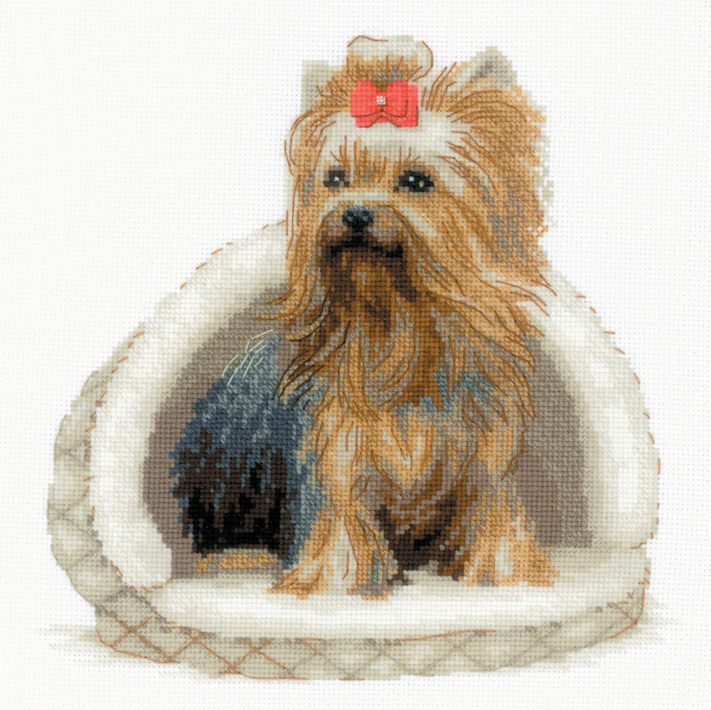 Kit de Punto de Cruz - "Compañero Fiel: Yorkshire Terrier" - Riolis 2152