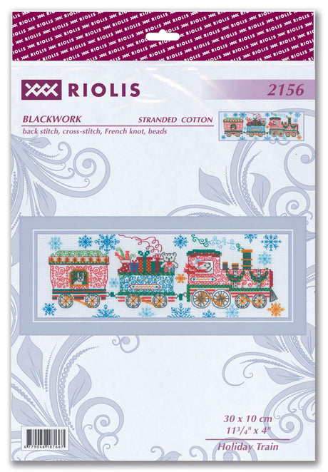 Kit de Bordado de Punto de Cruz - "Holiday Train" - Riolis 2156