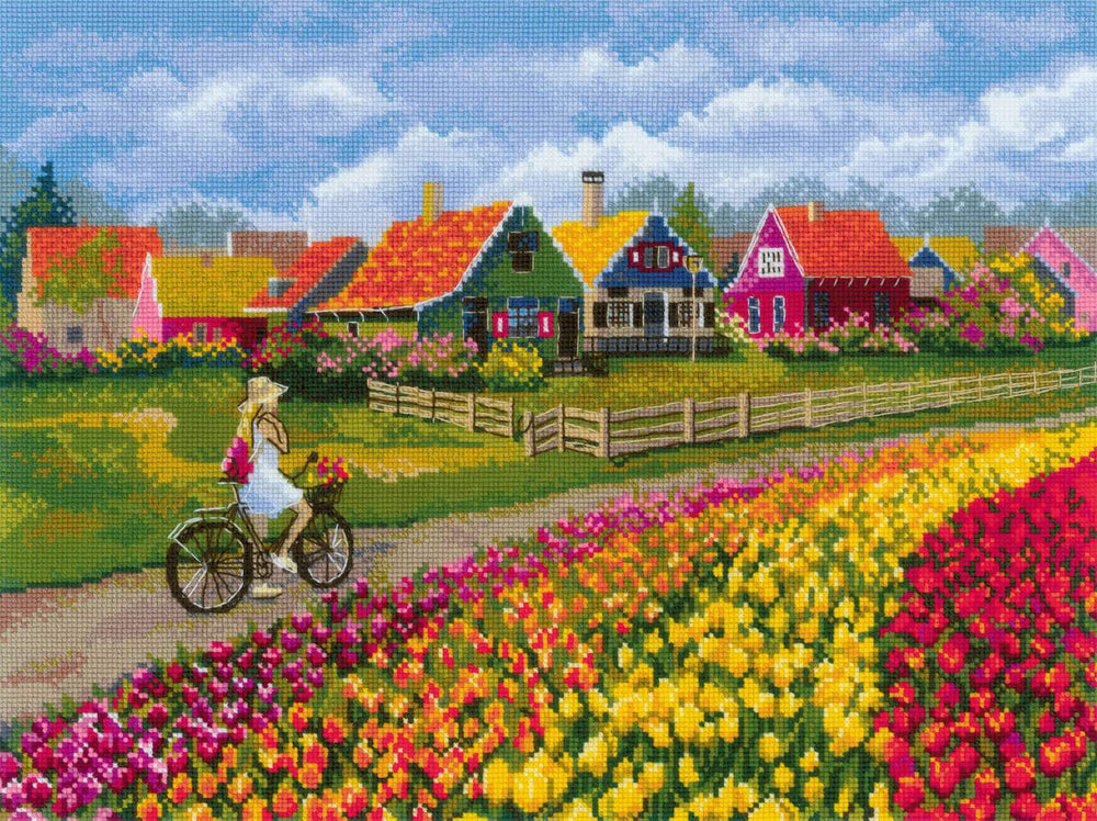 Cross Stitch Kit - "Tulip Field" - Riolis 2148