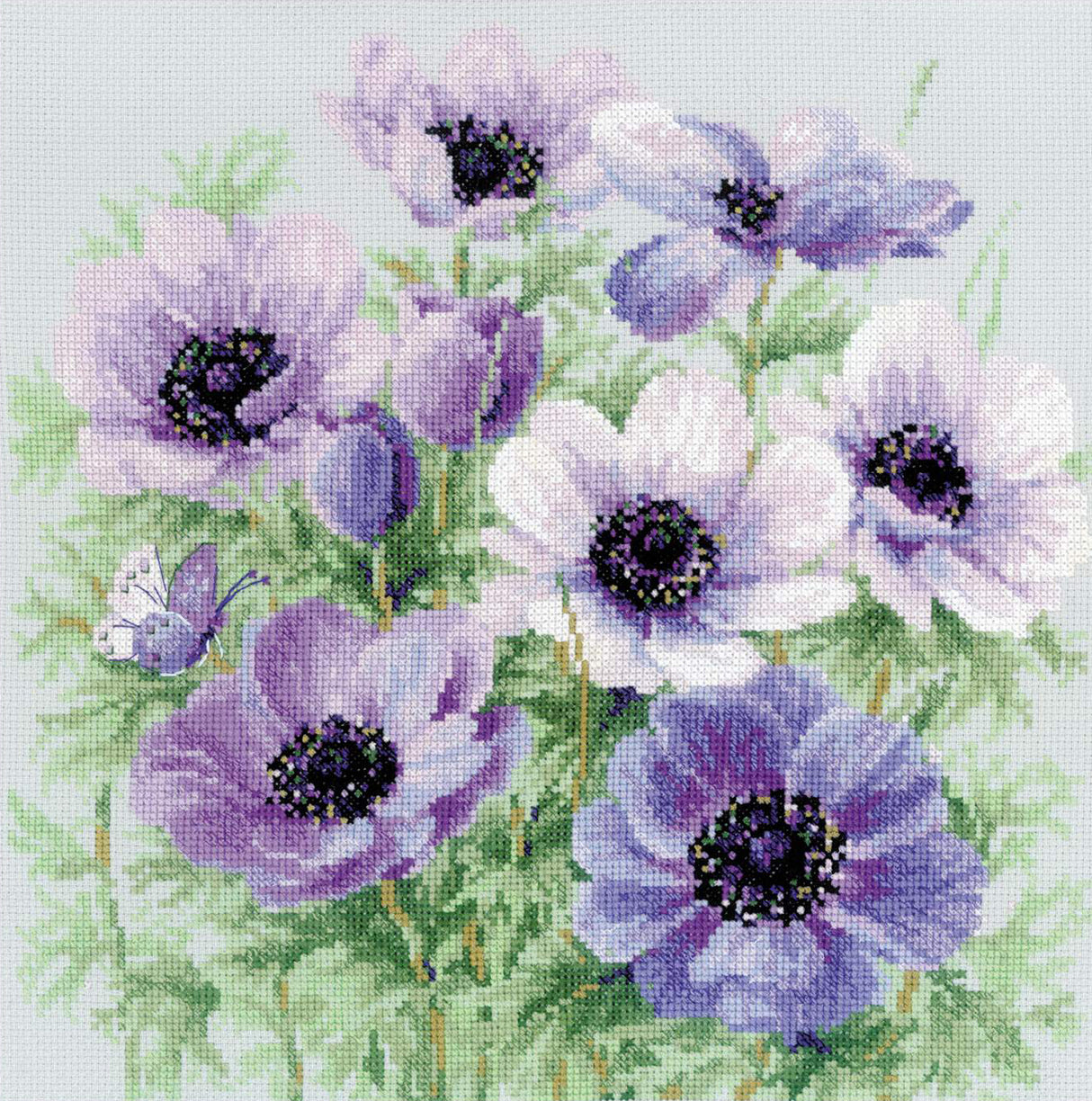 Cross Stitch Kit - "Purple Anemones" - Riolis 2176