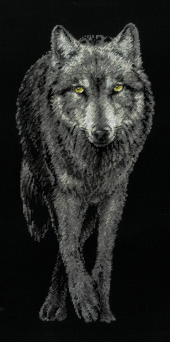 Kit au point de croix - "Regard du loup" - Riolis 2187