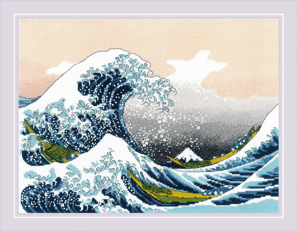 Kit de point de croix "La grande vague de Kanagawa" Riolis 2186