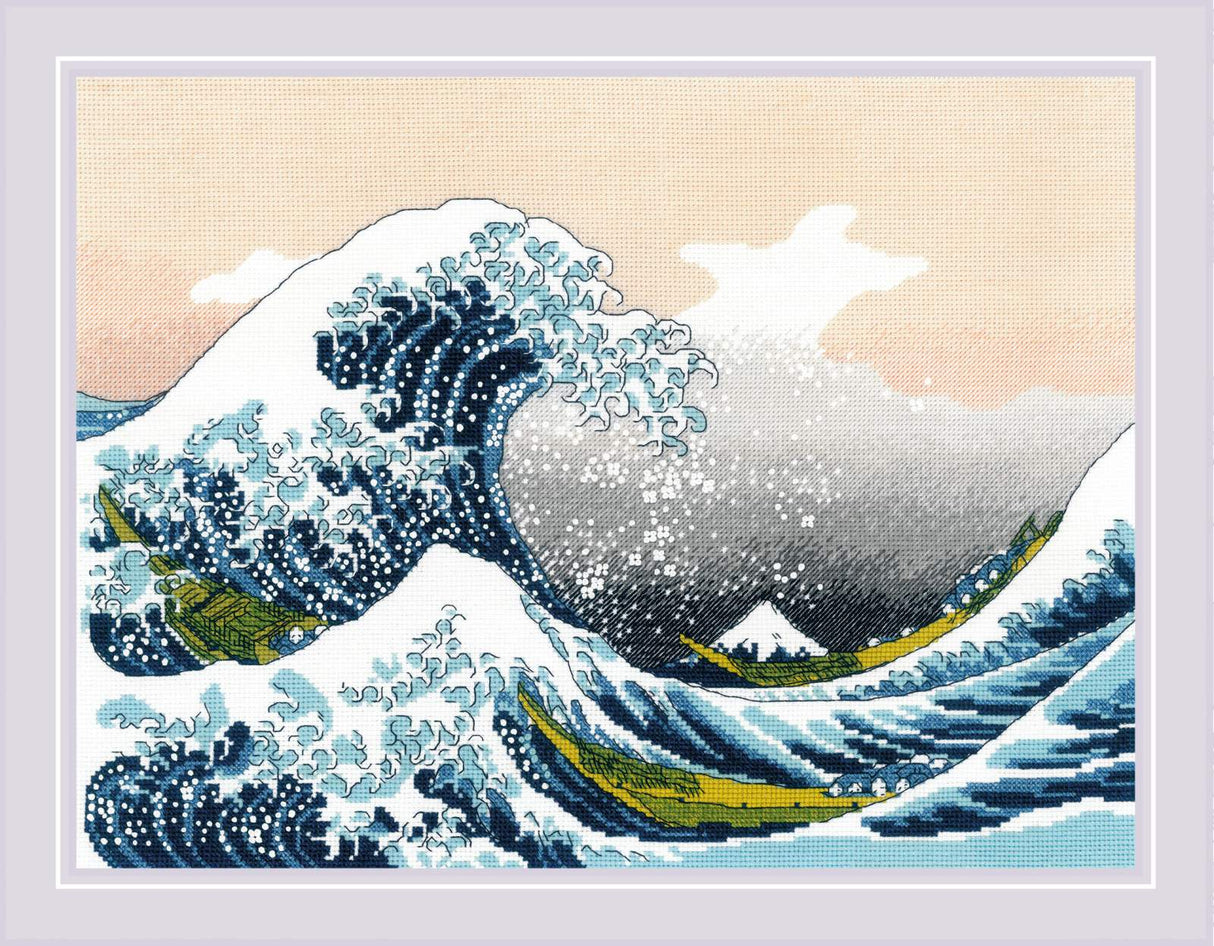Kit de point de croix "La grande vague de Kanagawa" Riolis 2186