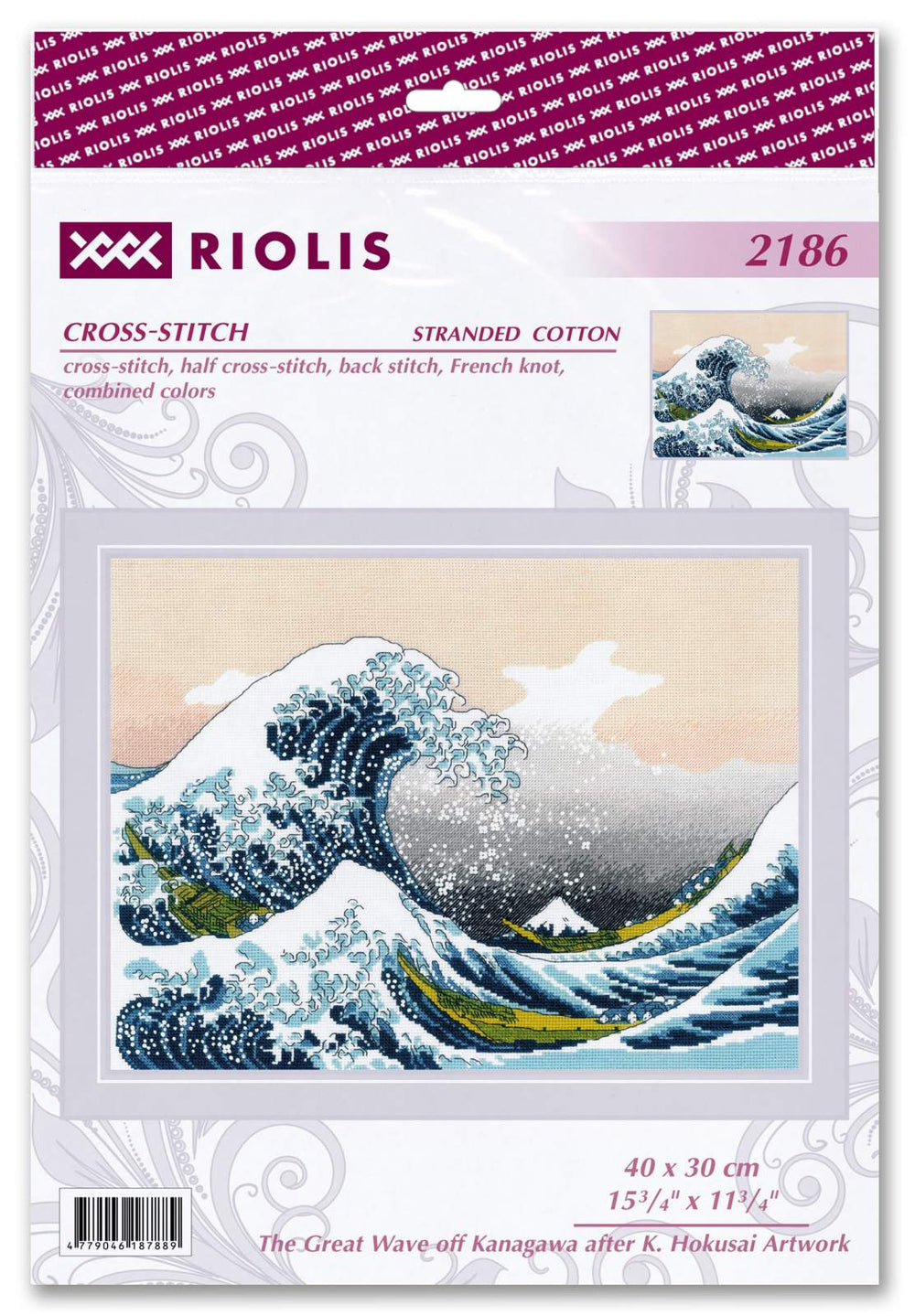 Kit de point de croix "La grande vague de Kanagawa" Riolis 2186