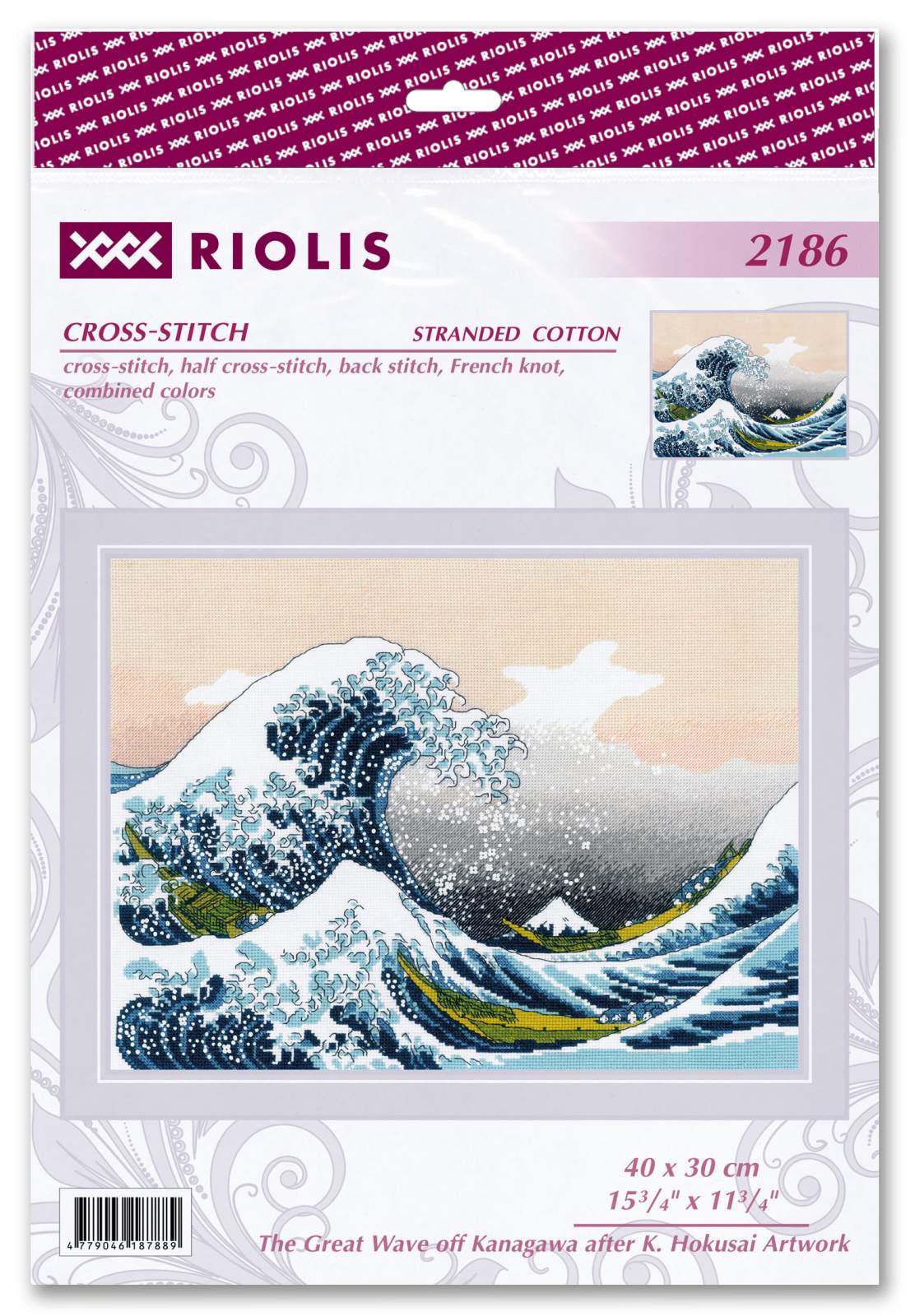 Kit de point de croix "La grande vague de Kanagawa" Riolis 2186