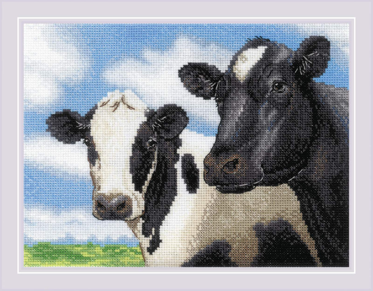 Kit de Punto de Cruz Riolis - Cows, 2237