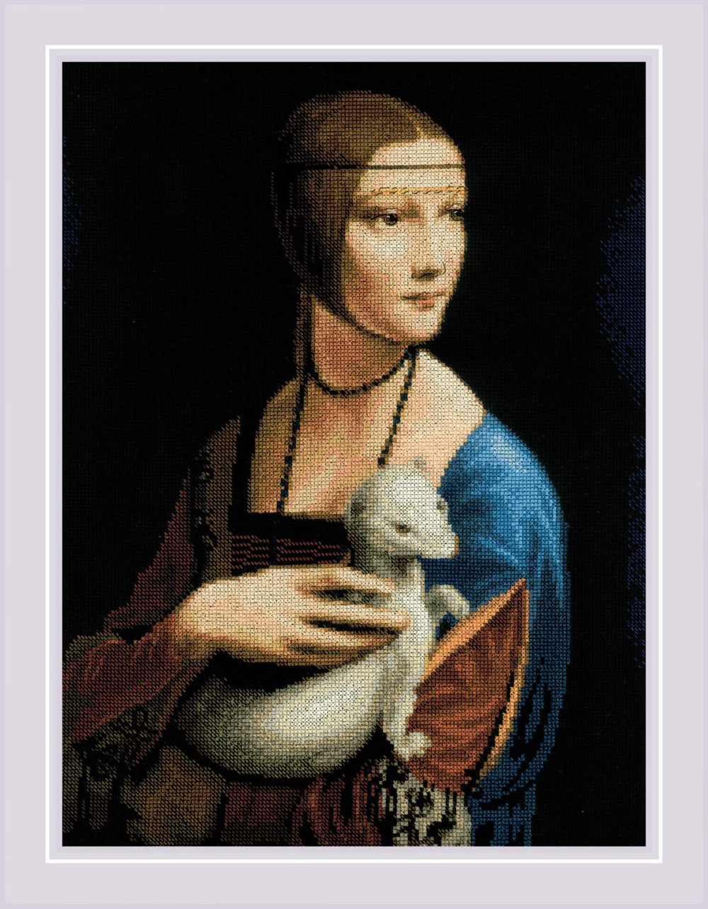 Kit de point de croix : « Dame à l'hermine d'après la peinture de L. de Vinci » Riolis (#2222)