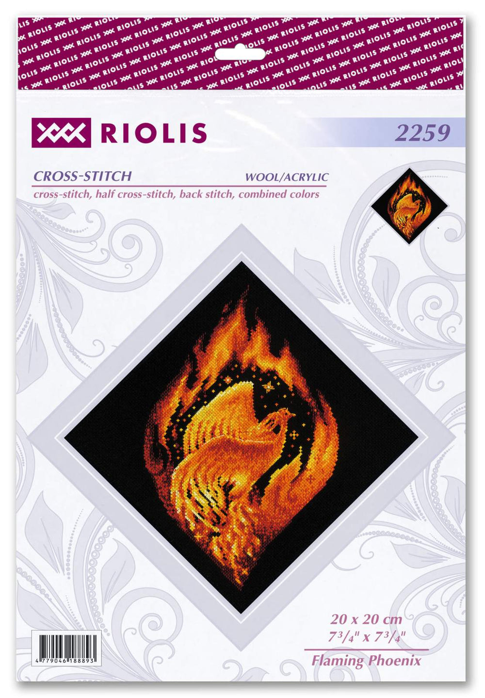 Kit au point de croix "Flaming Phoenix" - Riolis 2259