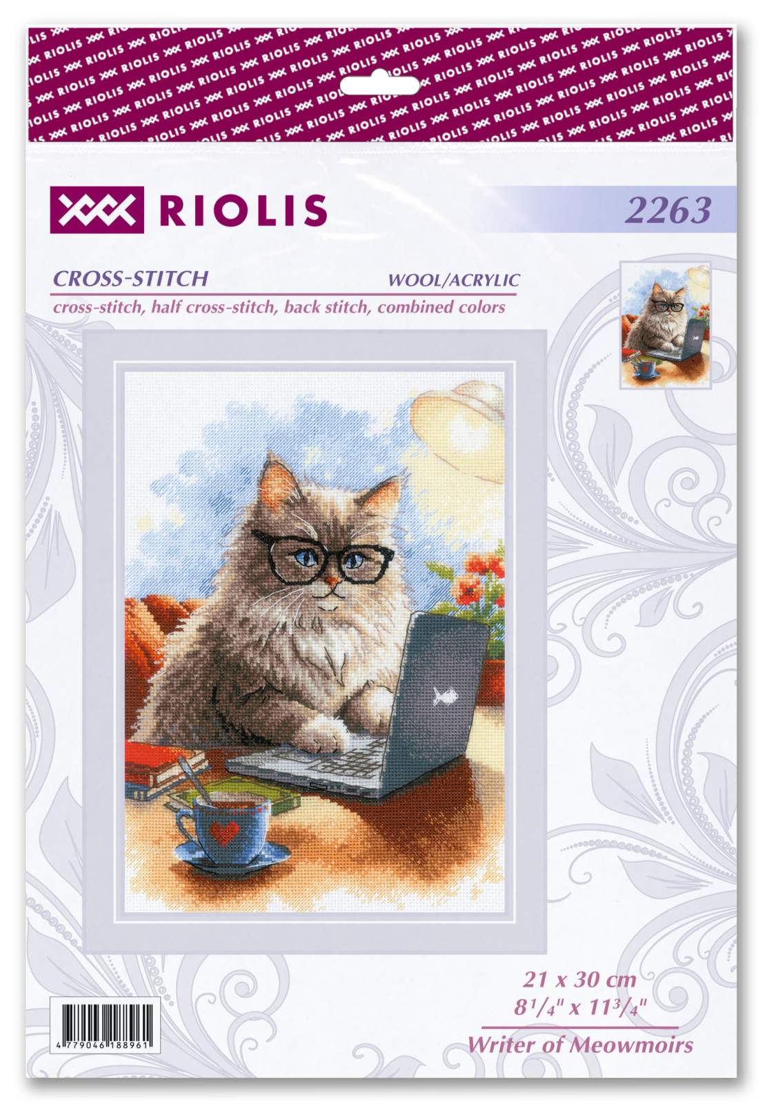 Kit de point de croix « L'écrivain des Meowmoirs » – Riolis SR2263