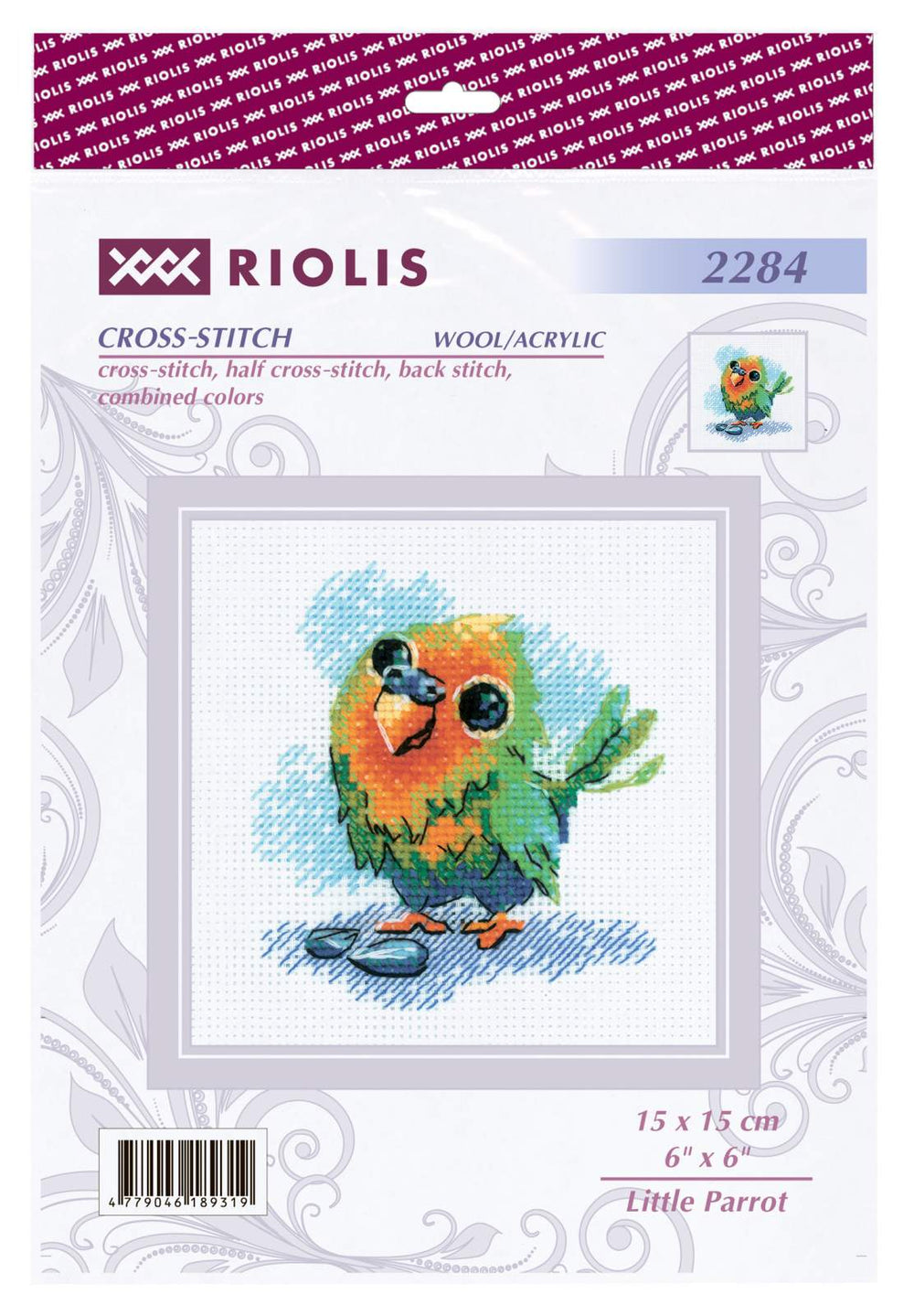 Kit de Punto de Cruz "Lorito Pequeño" 2284