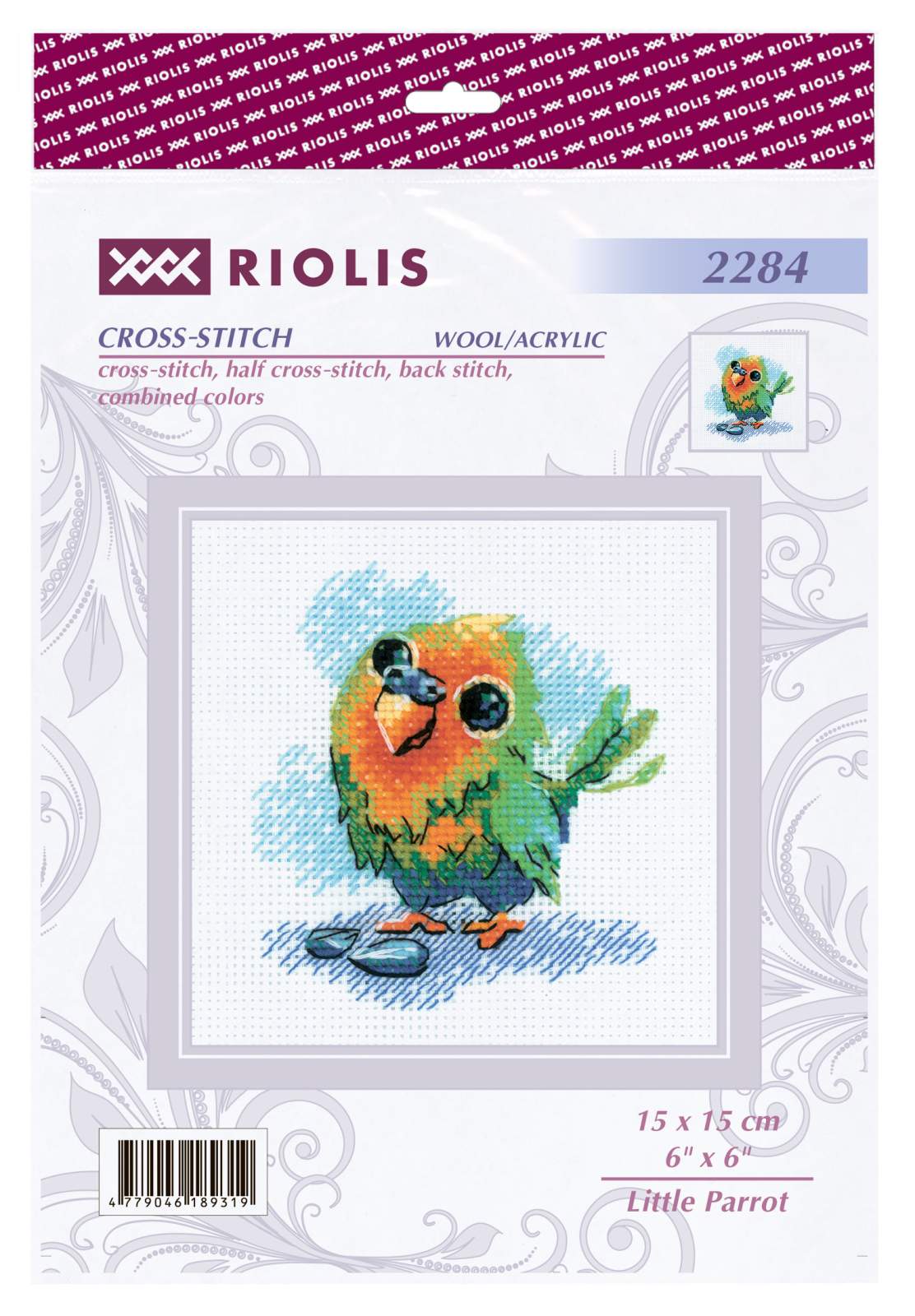 Kit de Punto de Cruz "Lorito Pequeño" 2284