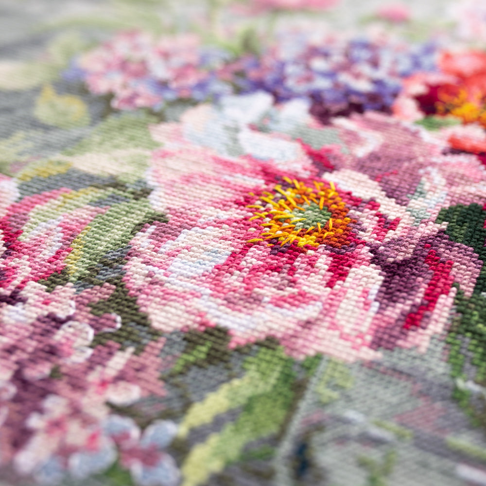 510-224 Peonies and Hydrangeas. Magic Needle Cross Stitch Kit