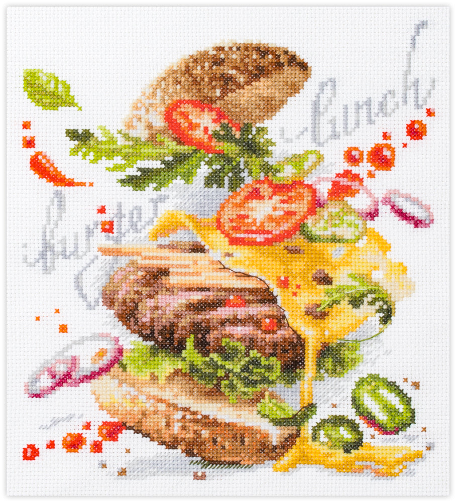 528-556 Hamburguesa. Kit de Punto de Cruz Magic Needle