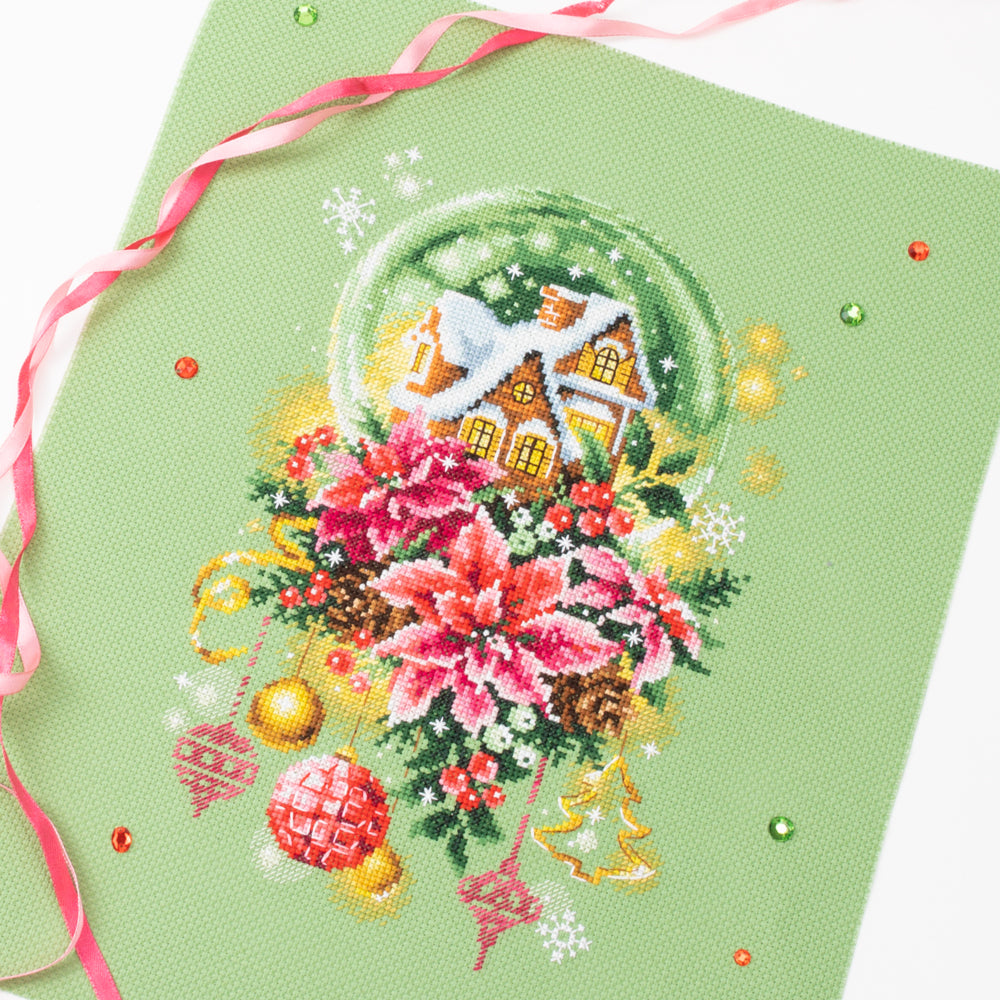 540-672 Boule de neige. Kit point de croix aiguille magique