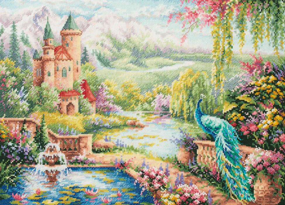 550-763 Jardin Royal. Kit point de croix aiguille magique