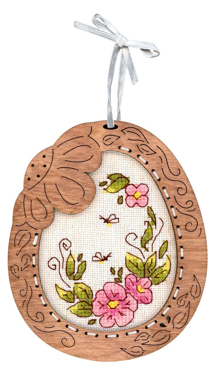Cross Stitch Embroidery on Wooden Base "Miniature. Tender Flowers" SO-095 by MP Studia