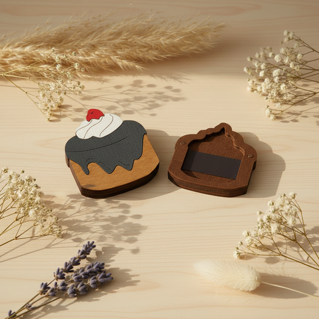 Needle Case 'Cupcake with Cherry' with Magnet – Wizardi KF056/91