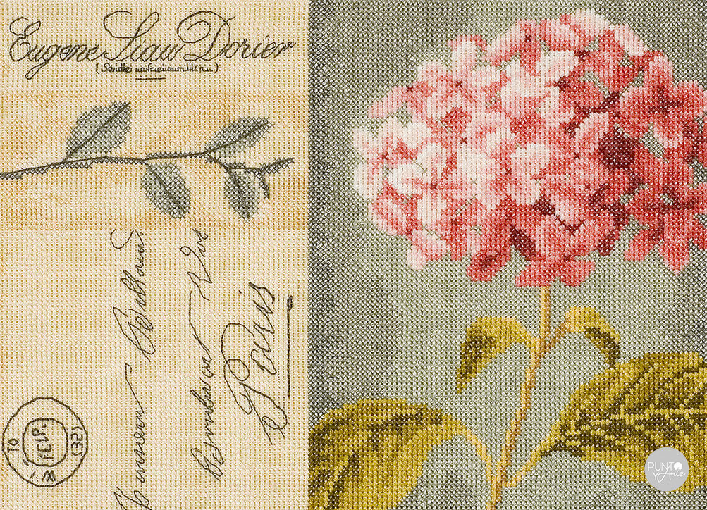 Hortensia Vintage - Lanarte - Kit de point de croix PN-0008104