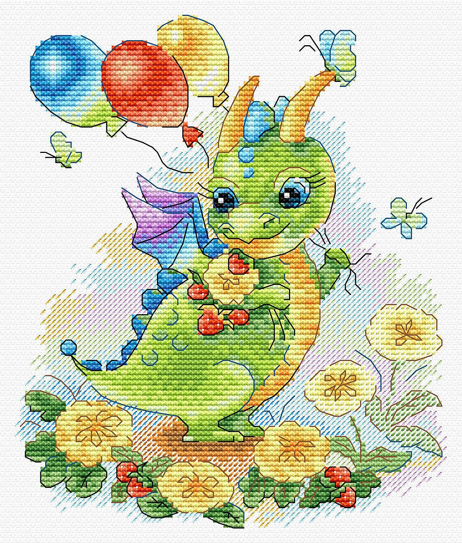 Dans une prairie fleurie - SM-759 MP Studio - Kit de point de croix