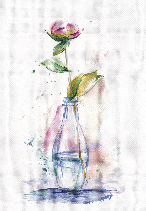 Kit de Punto de Cruz. Elegant Peony 1561 de la marca OVEN