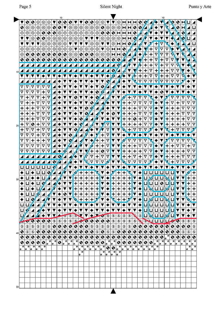 Silent Night - Grafico de Punto de Cruz Punto y Arte P002
