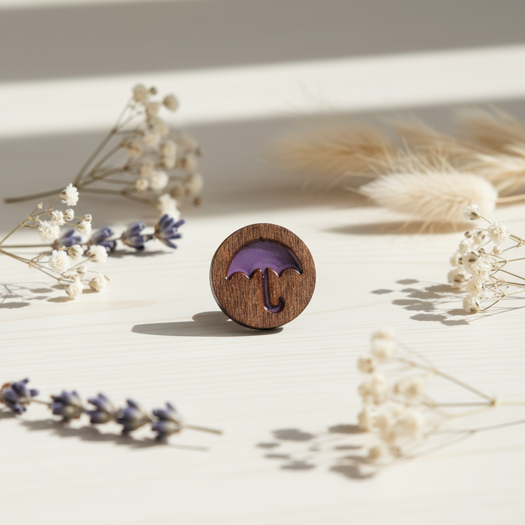 Paraguas. Imanes para agujas de Madera con resina epoxi Wizardi KF059/104