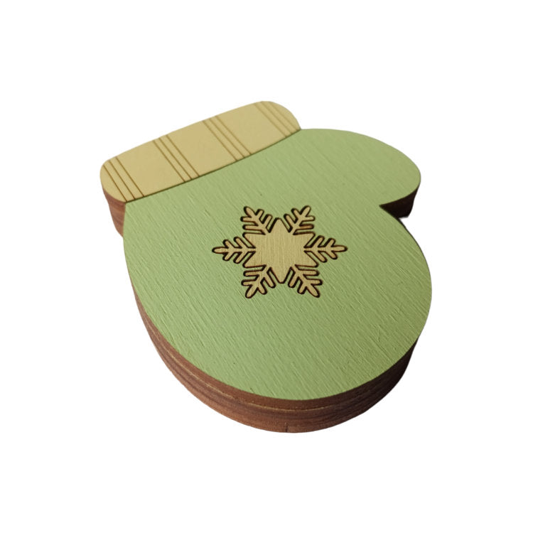 Guante Verde. Estuche para agujas de madera con imán de Wizardi KF056/82