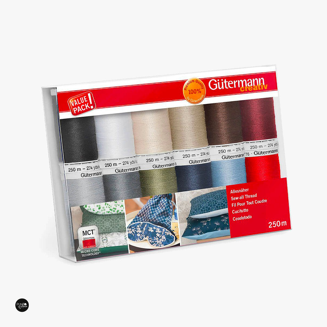 Set de Hilos de Coser Coselotodo de 250m 12 Unidad Gütermann 734001