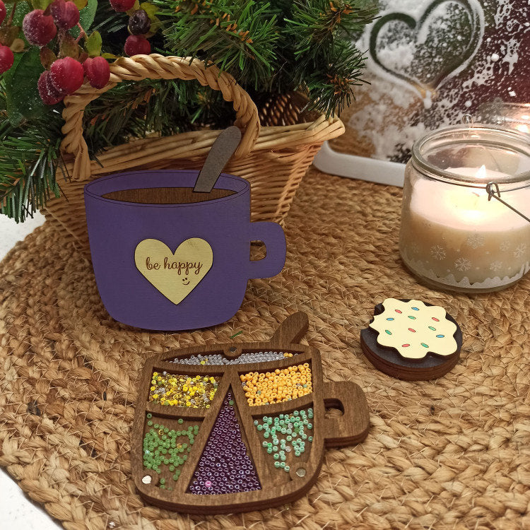 Yellow Cake. Estuche para agujas de madera con imán de Wizardi KF056/90