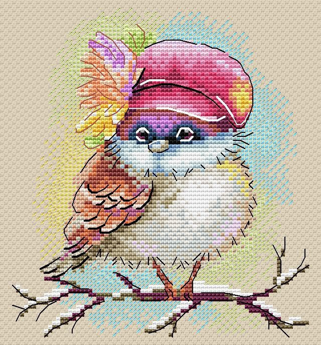 Kit de Punto de Cruz 'Stylish sparrow' - SM-732 MP Studia