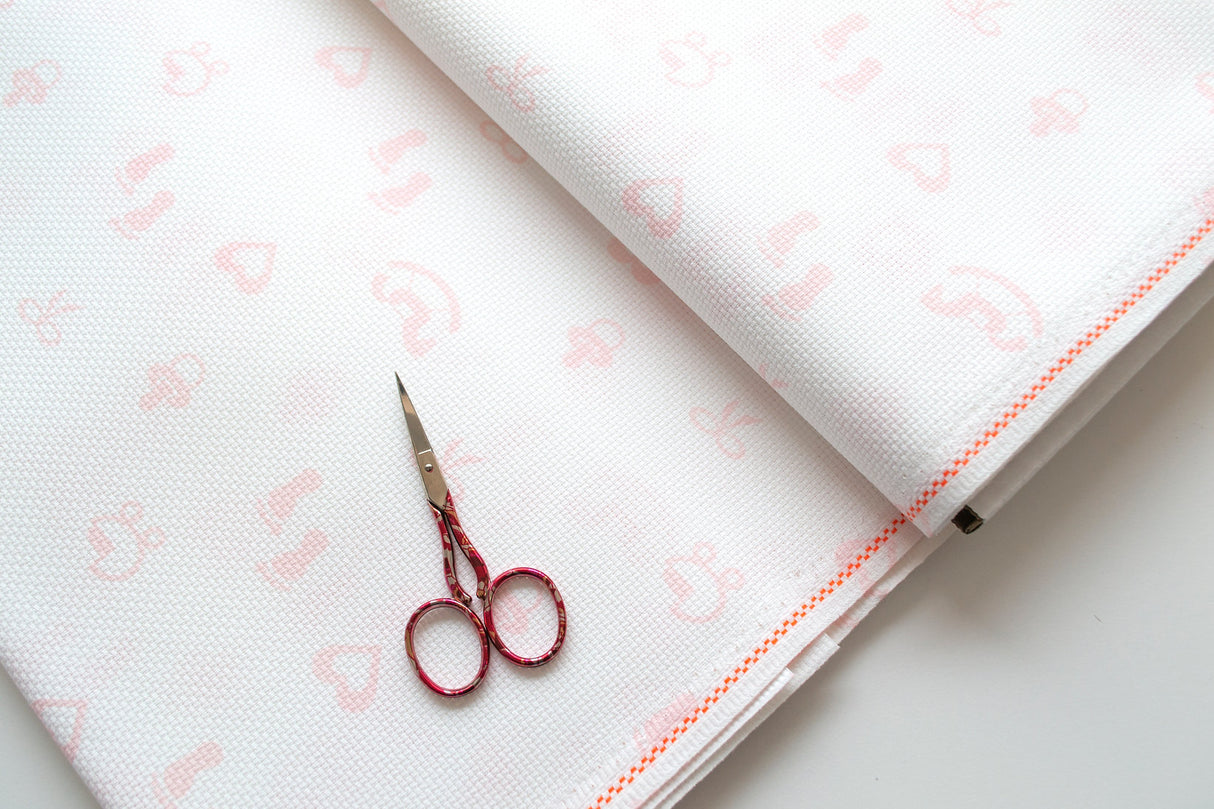 AIDA fabric 3706/4249 in Baby Pink 14 count. - ZWEIGART: Softness and Elegance in Cross Stitch