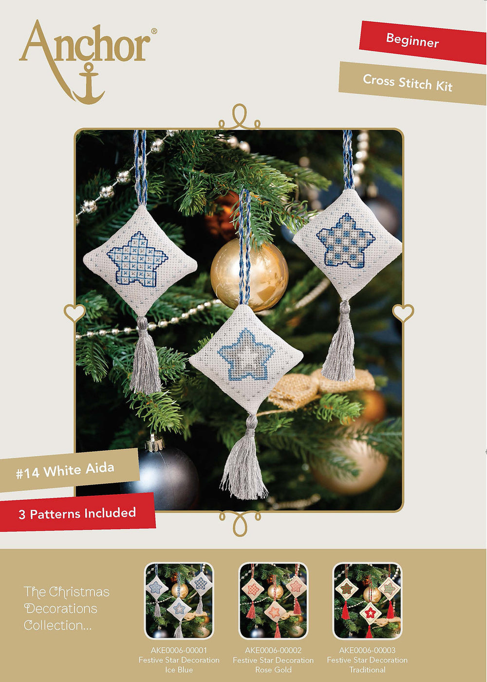Adornos Navideños - Anchor - Kit de Punto de Cruz