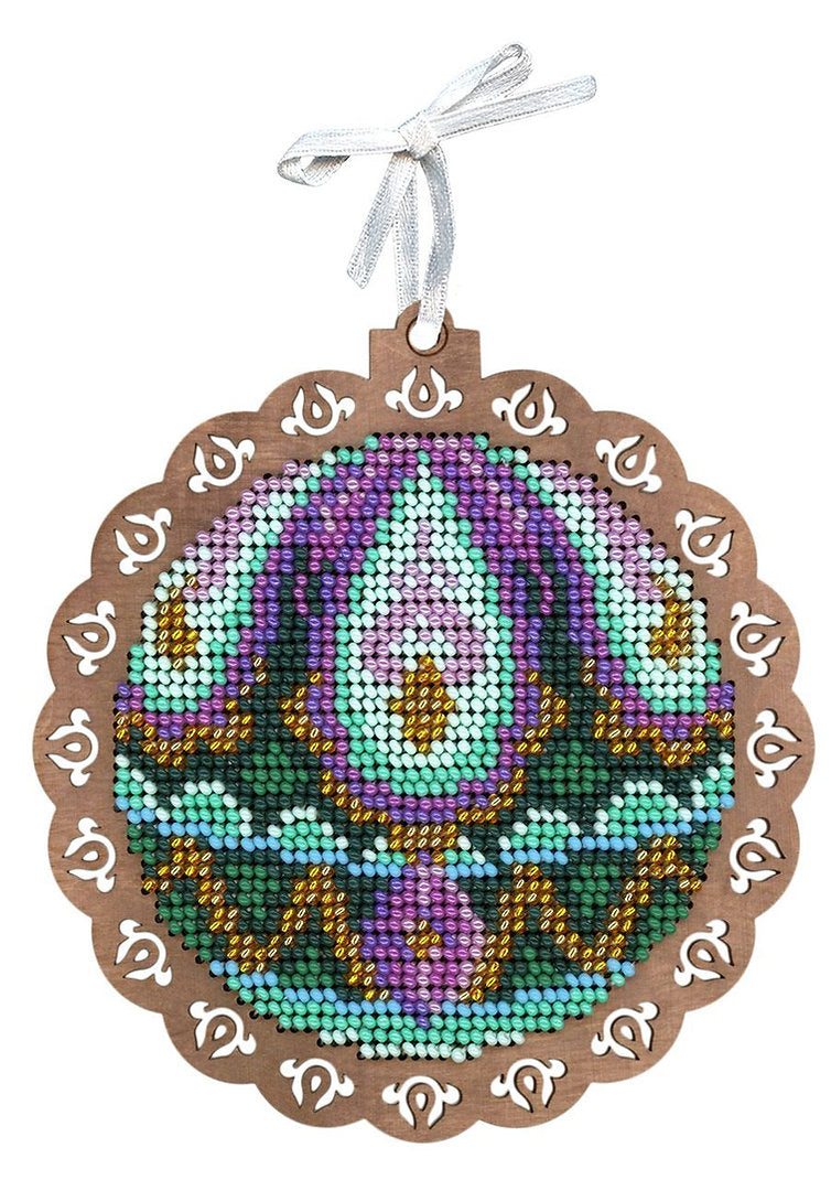 PEACOCK CHARM. Adorno Navideño - SO-087 MP Studia - Kit con abalorios