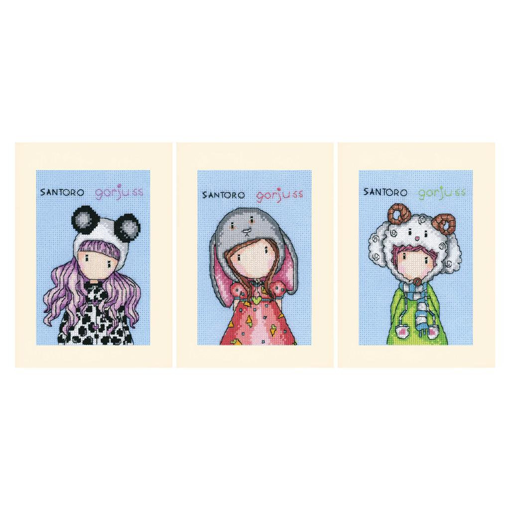 Gorjuss set of 3 - Vervaco - Cross stitch kit PN-0203585