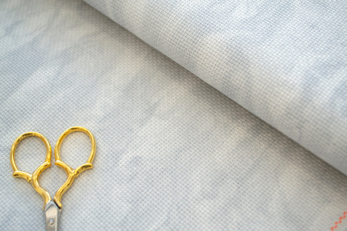 3706/7729 Tela AIDA 14 ct. Marmoleada Gris vintage ZWEIGART para Punto de Cruz