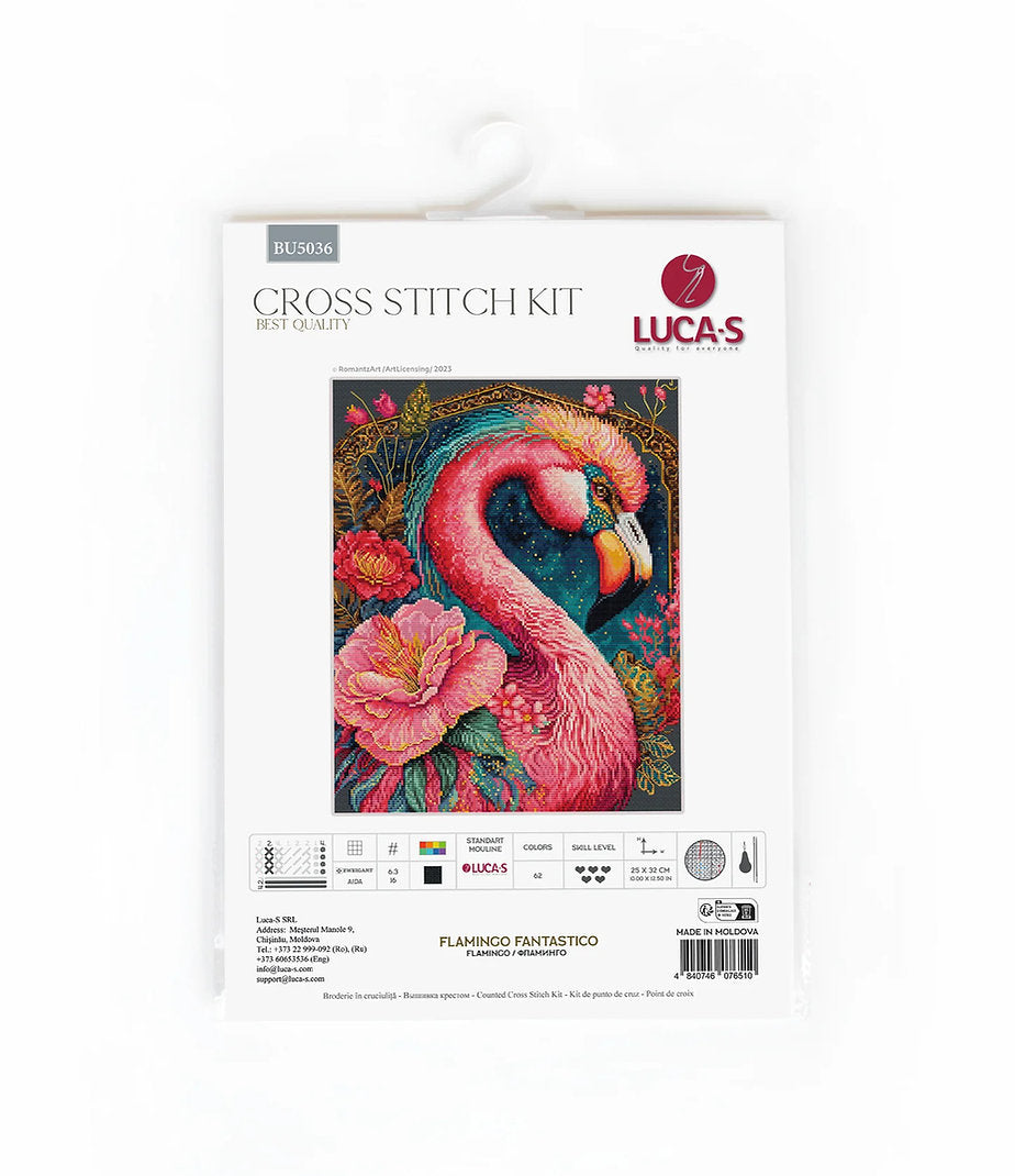 Cross Stitch Kit - Fantastical Flamingo - BU5036 Luca-S Gold