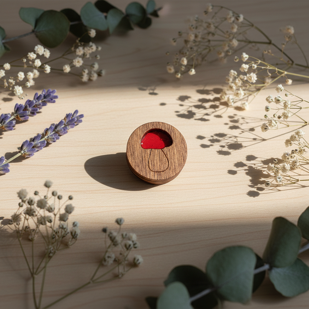 MUSHROOM. Magnets for wooden needles with epoxy resin by Wizardi KF059/100