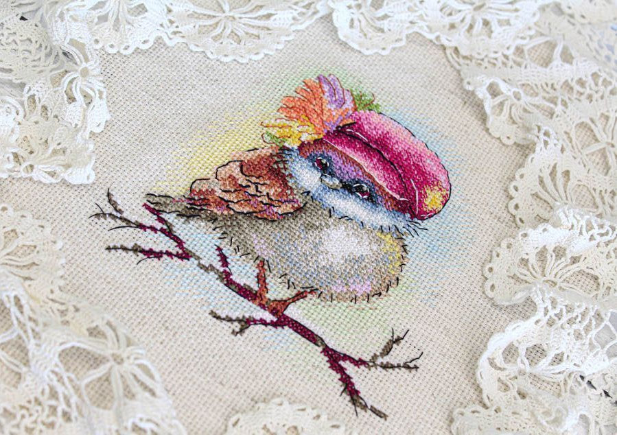 Kit de Punto de Cruz 'Stylish sparrow' - SM-732 MP Studia