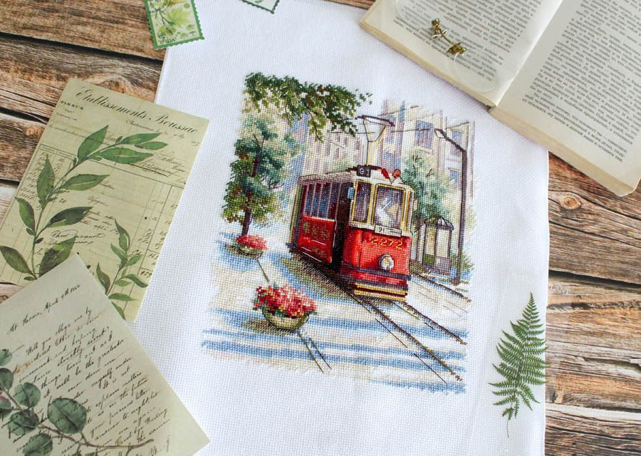Kit de point de croix 'Vieux tramway' - SNV-884 MP Studia