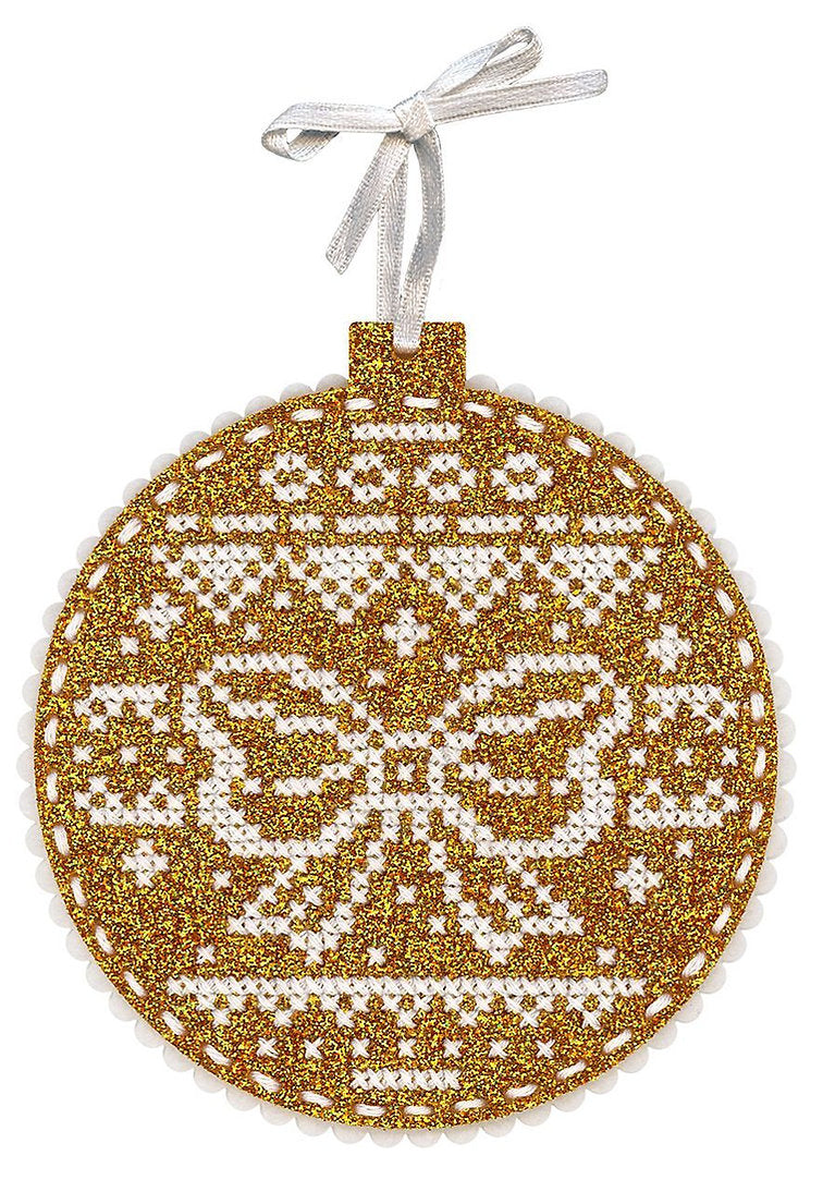 Bola navideña. Golden gift - ST-1020 MP Studia - Kit de punto d